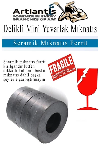 Yuvarlak Delikli Mıknatıs Mini 25 Adet 15x3 mm Mini Mıknatıs Seramik Kömür Mıknatıs Nişan Düğün Sünnet Çok Amaçlı Süsleme Mıknatıs - 3