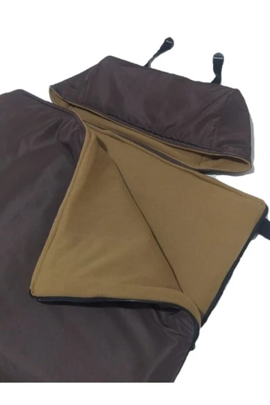 MED ONLİNE Kahverengi Uyku Tulumu(-25 DERECE) Su Geçirmez(215×150 CM) 200 gr Elyaf/180 gr Polar Kamp&deprem - 3