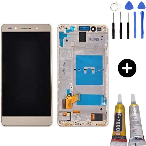 TE Huawei Honor 7 Uyumlu Çıtalı Oled Lcd Ekran Dokunmatik Gold + Montaj Seti