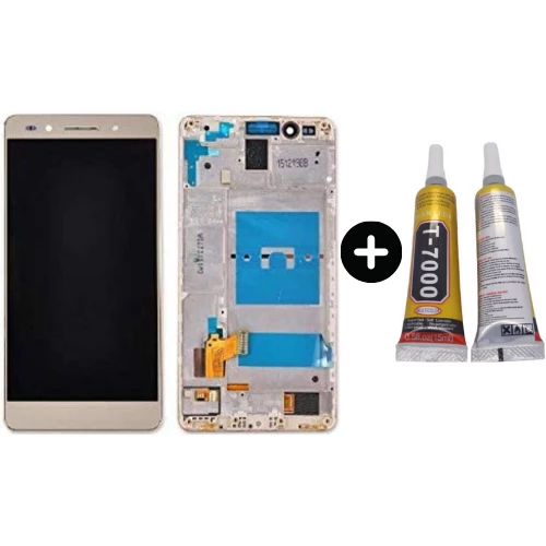 TE Huawei Honor 7 Uyumlu Çıtalı Lcd Ekran Dokunmatik Gold +B7000 - 1
