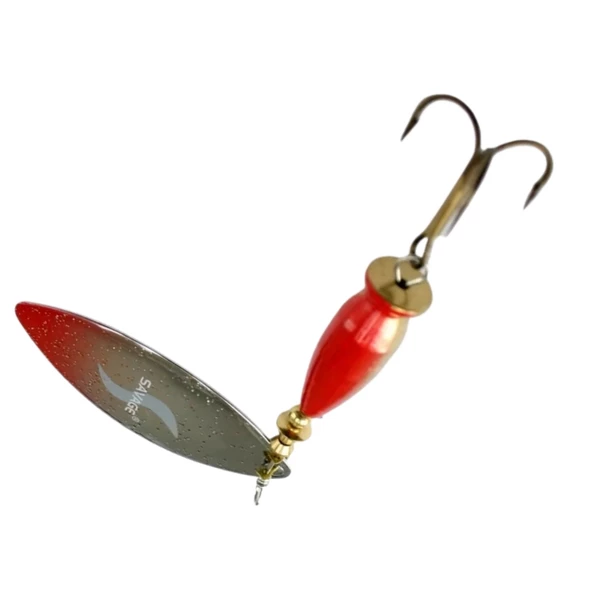 Uyguna-Yakala - Gümüş/Kırmızı Turna Levrek Alabalık Döner Olta Kaşık - No:2/20GR ürün görseli