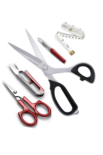 7230 Titanyum Uçlu Plastik Saplı Kumaş Kesim Makası Set  9 No 23 Cm - 2