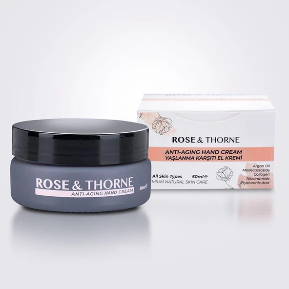 Rose Thorne 50 Ml Yaşlanma Karşıtı El Bakım Kremi Nemlendirici Argan Yağı Hyalüronik Asit Kolajen - 4