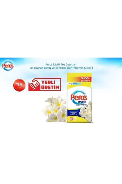 Peros Matik 10 Kg Sık Yıkananlar Sarı-Yasemin Çiçeği - 3