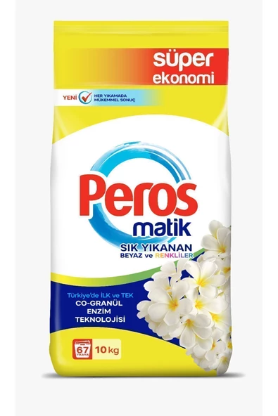 Peros Matik 10 Kg Sık Yıkananlar Sarı-Yasemin Çiçeği