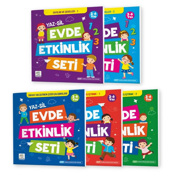 3-6 Yaş Evde Etkinlik Seti YAZ-SİL Kitaplar