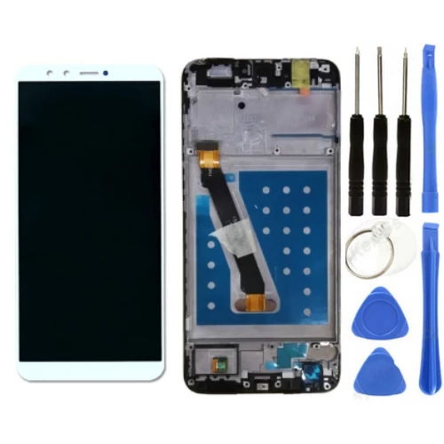 TE Huawei P Smart Uyumlu Çıtalı A Kalite Lcd Ekran Dokunmatik Beyaz + Tamir Seti