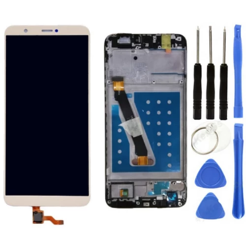 TE Huawei P Smart Uyumlu Çıtalı HK Lcd Ekran Dokunmatik Gold + Tamir Seti