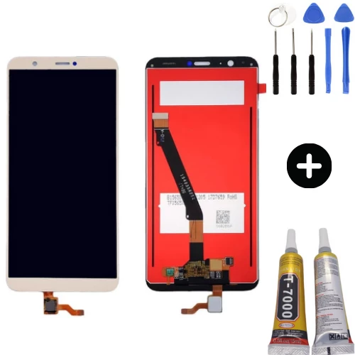 TE Huawei P Smart 2018 Uyumlu Lcd Ekran Dokunmatik Gold + Montaj Seti