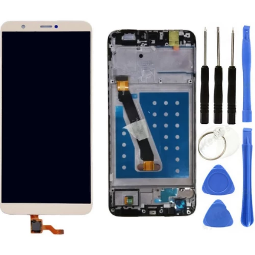 TE Huawei P Smart 2018 Uyumlu Çıtalı Servis Lcd Ekran Dokunmatik Gold + Tamir Seti