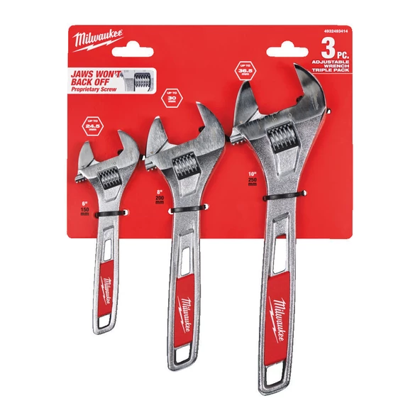 Milwaukee 4932493414 Ayarlanabilir Kurbağıcık Anahtar 3 lü