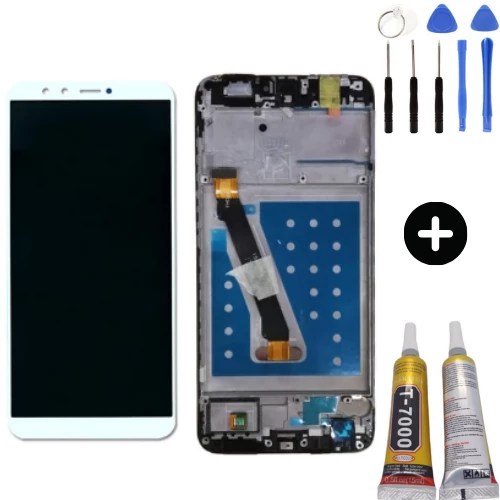 TE Huawei P Smart 2018 Uyumlu Çıtalı Servis Lcd Ekran Dokunmatik Beyaz + Montaj Seti ürün görseli 1