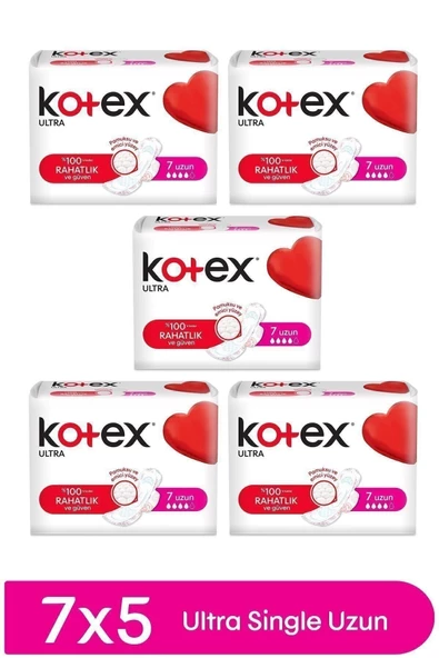 Kotex Hijyenik Ped Ultra Extra Uzun 7'li X 5 Adet