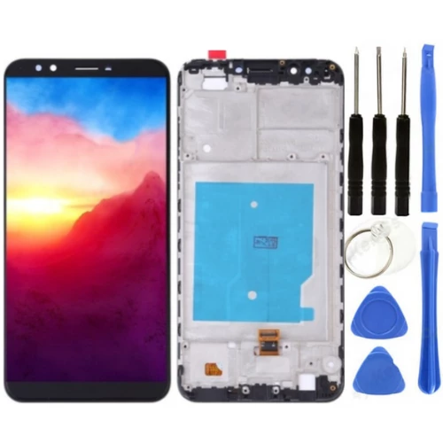 TE Huawei Y7 2018 Uyumlu Çıtalı A Kalite Lcd Ekran Dokunmatik Siyah + Tamir Seti ürün görseli 1