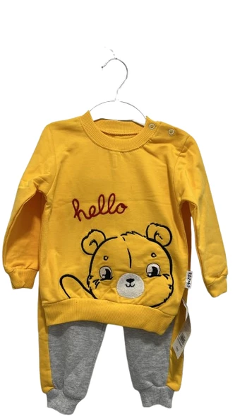 uğurböceğiçocuk Hello Ayı Desenli 2'li Bebek Takım 209 - 9