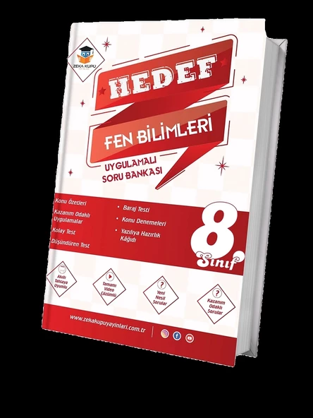 ZEKA KÜPÜ YAYINLARI 8. SINIF HEDEF FEN BİLİMLERİ UYGULAMALI SORU BANKASI
