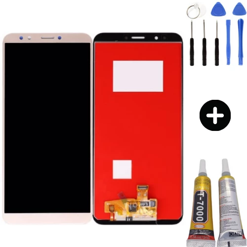 TE Huawei Y7 2018 Uyumlu OLED Lcd Ekran Dokunmatik Gold + Montaj Seti