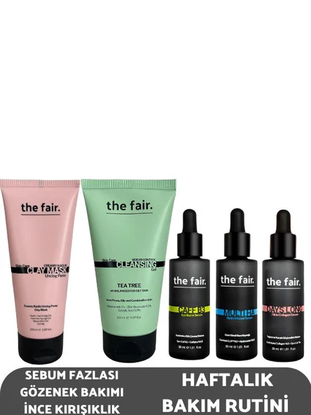 The Fair Sebum Fazlası İçin Gözenek Bakımı İnce Kırışıklık Haftalık Bakım Rutini