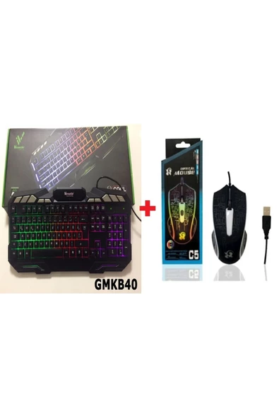 Gmkb40 Oyun Klavyesi + Platoon Pl-1618 Rgb Işıklı Gaming Usb Mouse