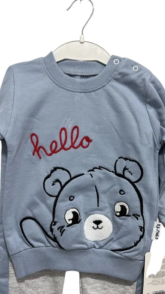 uğurböceğiçocuk Hello Ayı Desenli 2'li Bebek Takım 209 - 2