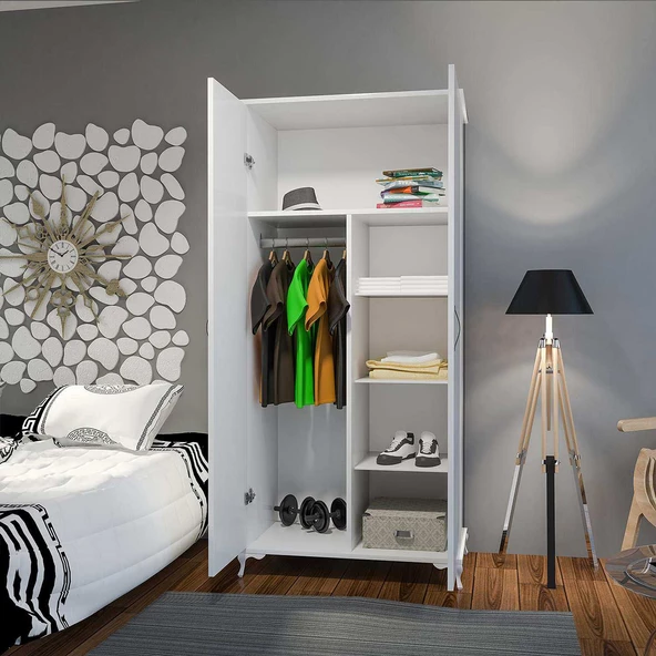 Modilayn KUMSAL Gardrop Derin Ölçü Lükens Ayaklı, Gardolap Base Genç Odası - 4