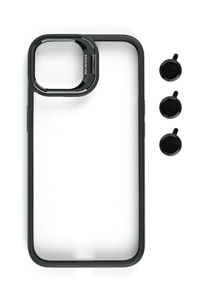 iphone 14 Pro Kılıf Kamera Standlı +Lens koruyuculu Kapak - 4