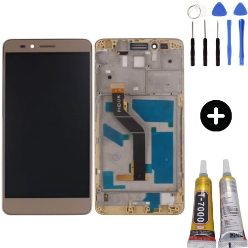 TE Huawei Honor 5X Uyumlu Çıtalı A Kalite Lcd Ekran Dokunmatik Gold + Montaj Seti