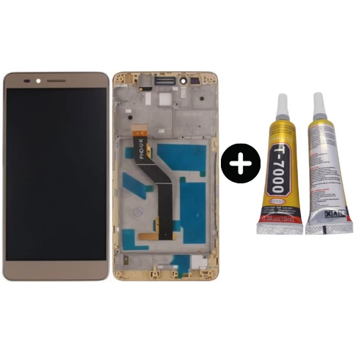 TE Huawei Honor 5X Uyumlu Çıtalı A Kalite Lcd Ekran Dokunmatik Gold + B7000 - 1