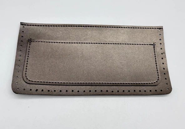 Angel Çanta Aksesuar 22x11 cm Parlak Gri Renk Suni Deri Cep ürün görseli