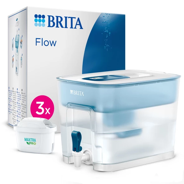 BRITA Flow 3x Maxtra Pro All-In-1 Filtreli Su Arıtma Sebili – 8,2 L