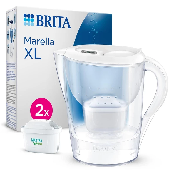 BRITA Marella XL 2x Maxtra Pro All-In-1 Filtreli Su Arıtma Sürahisi - Beyaz