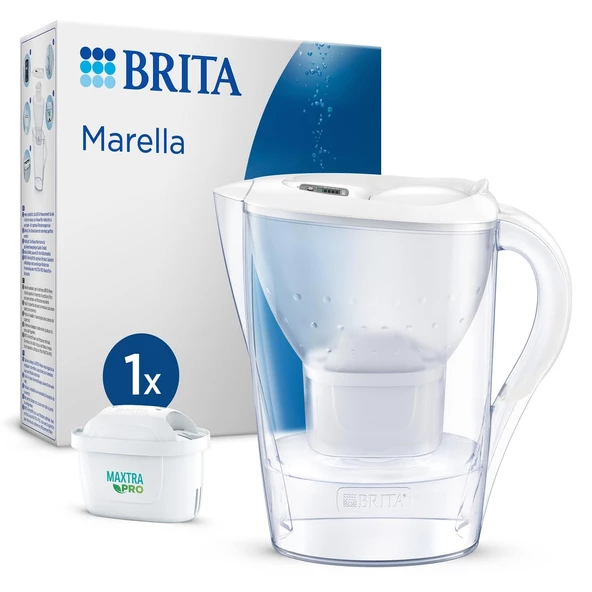 BRITA Marella Cool Maxtra Pro All-In-1 Filtreli Su Arıtma Sürahisi - Beyaz