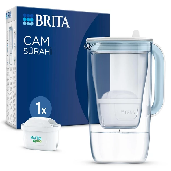 BRITA Maxtra Pro All ın 1 Filtreli Cam Su Arıtma Sürahisi Açık Mavi (2.5 L)