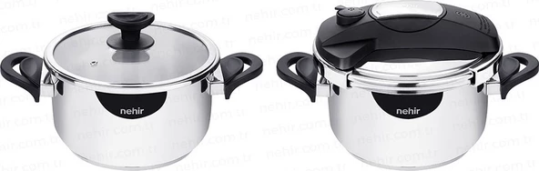 Nehir Silver Matik 4 Prç (4+7lt)Düdüklü Tencere Set - 5