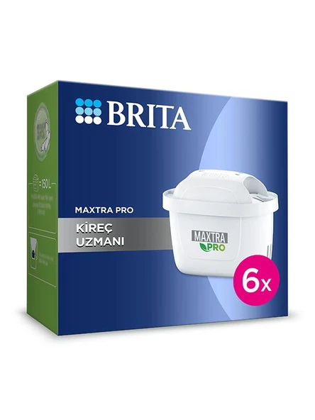 BRITA MAXTRA PRO Kireç Uzmanı Yedek Su Arıtma Filtresi, 6’lı