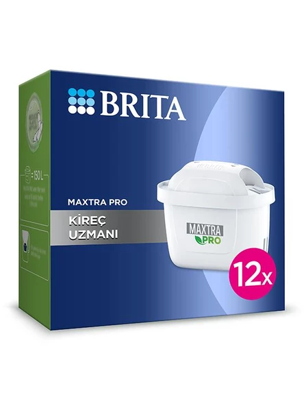 BRITA MAXTRA Pro Kireç Uzmanı Su Arıtma Filtresi, 12'li