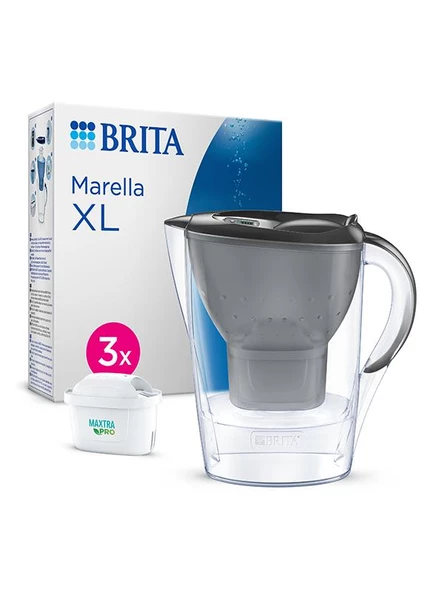 BRITA Marella XL 3x Maxtra Pro All-In-1 Filtreli Su Arıtma Sürahisi - Grafit, 3,5 lt