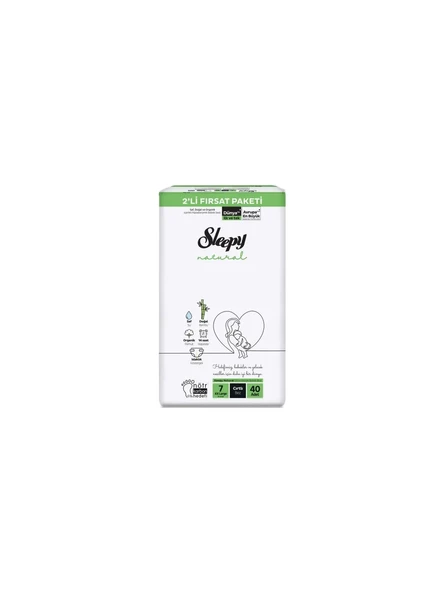Sleepy Natural 7 Numara Xx Large 40'Lı Bebek Bezi