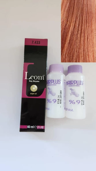 Profesyonel Saç Boyası 7.433 Tarçın Bakır+2 adet Oksidan ürün görseli 1