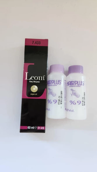 Profesyonel Saç Boyası 7.433 Tarçın Bakır+2 adet Oksidan - Resim 2