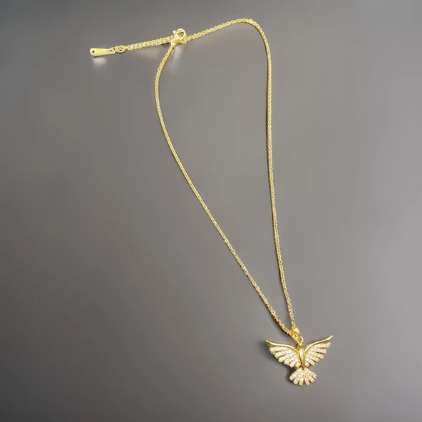 Unutulmaz Bir Hediye: Gold Renk Güvercin 316L Antialerjik Şık Çelik Kadın Kolye ürün görseli 1