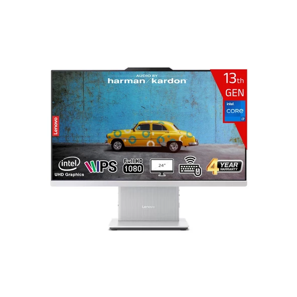 Ideacentre Aıo 24IRH9 Intel Core I7 13620H 32GB Ddr5 1tb SSD Intel UHD Graphics WIN11PRO 23.8 IPS Fhd F0HN0056TR-321W Kablosuz Klavye+Mouse Beyaz All In One Bilgisayar