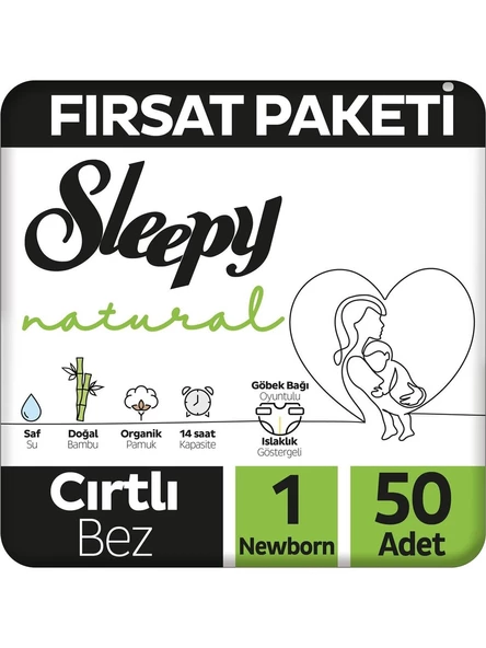 Sleepy Natural 1 Numara Yenidoğan 50'li Bebek Bezi