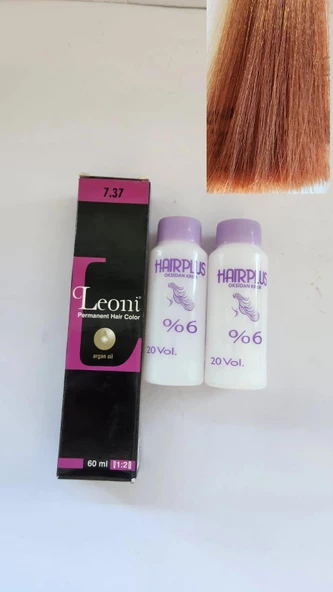 Profesyonel Saç Boyası 7.37 Koyu Altın Sarı+2 Adet Oksidan ürün görseli 1