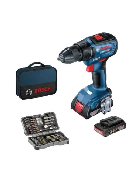 Bosch Gsr 18V-50 Profesyonel Akülü Vidalama + 43 Parça Set