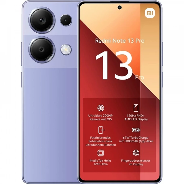 Xiaomi Redmi Note 13 Pro 8/256 Gb Mor Cep Telefonu (İthalatçı Garantili)