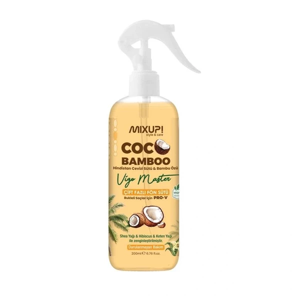 Mixup Sıvı Saç Kremi Coco Bamboo Vigo Master Fön Sütü 200 Ml