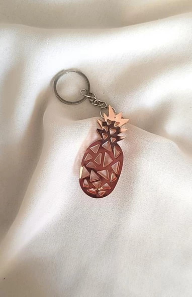 Anahtarlık Ananas Meyve Araba Çanta Cüzdan Süsü Aksesuar - 3