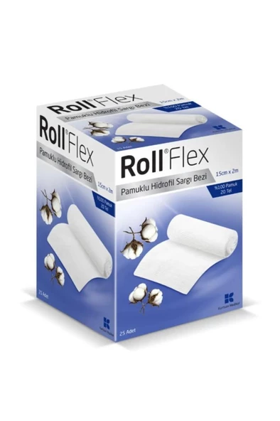 Roll Flex Hidrofil Sargı Bezi 15cm X 2m 20 Tel 25 Adet - SKT:12/2028