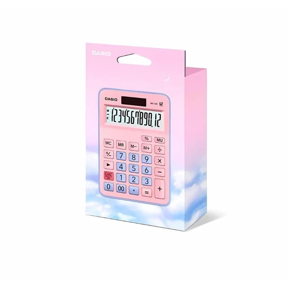Casio MX-12B-PKLB 12 Haneli Masaüstü Hesap Makinesi. Pembe-Mavi - 4